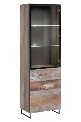 Vetrina Design Armadio Legno Moderno Nuovo Mobili Grigio Arredamento in Legno