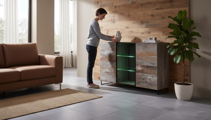 Comò soggiorno in legno credenza in legno arredamento design moderno nuovo