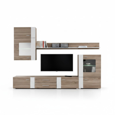Mobile TV in stile moderno in legno per arredamento soggiorno, ripiano, armadio nuovo.