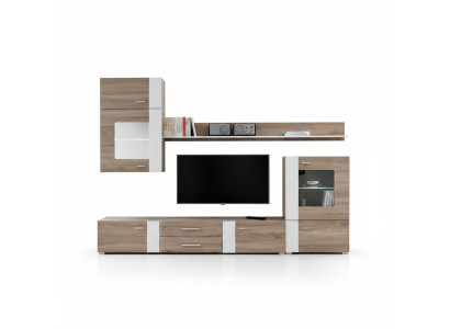 Mobile TV in stile moderno in legno per arredamento soggiorno, ripiano, armadio nuovo.