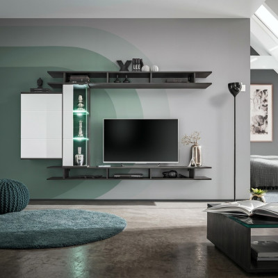 Moderno parete attrezzata grigia mobili da soggiorno di design in legno armadio a parete