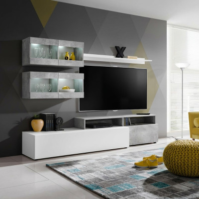 Moderna parete soggiorno grigia lusso armadio soggiorno supporto TV mobili