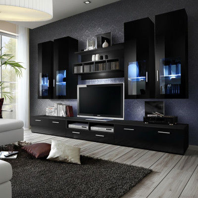 Scaffale moderni per il soggiorno design moderno completo con supporto TV.