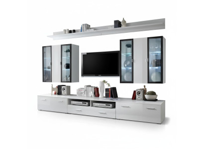 Set di mobili da soggiorno Designer parete attrezzata arredamento armadio bianco.