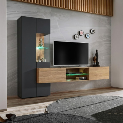 Grigio completa parete attrezzata lusso design scaffale soggiorno nuovo arredamento