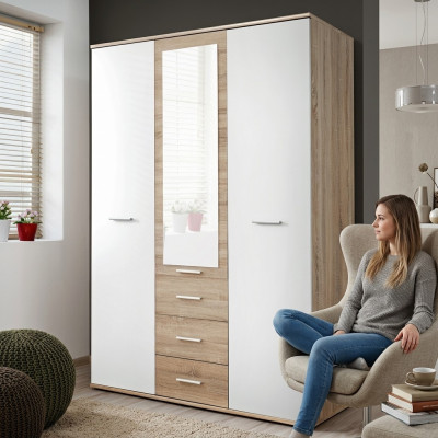 Armadio design di lusso, armadio moderno in stile per l'arredamento della camera da letto in legno.