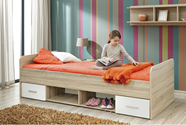 Letto per ragazzi, camera per ragazzi moderna, lettino per bambini in stile designer, letto per cameretta nuovo.
