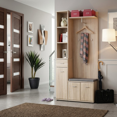 Appendiabiti mobile in legno moderno per armadio da ingresso con appendiabiti.
