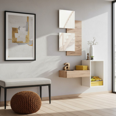 Ingresso Armadio Mobili Design Moderno Parete Arredamento Legno Nuovo Ingresso