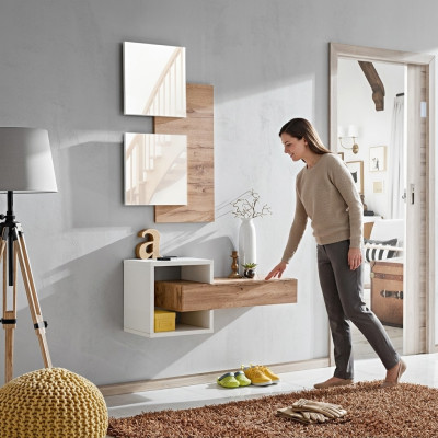 Design Set 4 pezzi Arredamento Ingresso Moderno Scaffale a Parete di Design Nuovo Mobili
