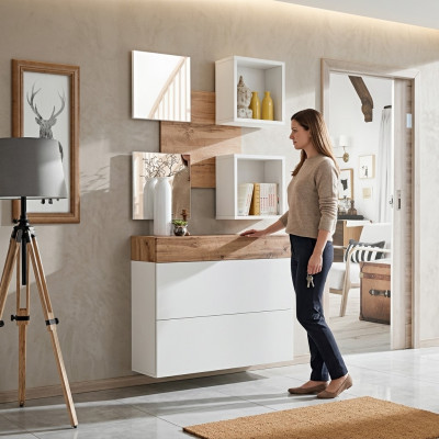 Design completo lusso ingresso armadio scarpe specchio moderno arredamento mensola