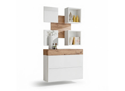 Design completo lusso ingresso armadio scarpe specchio moderno arredamento mensola