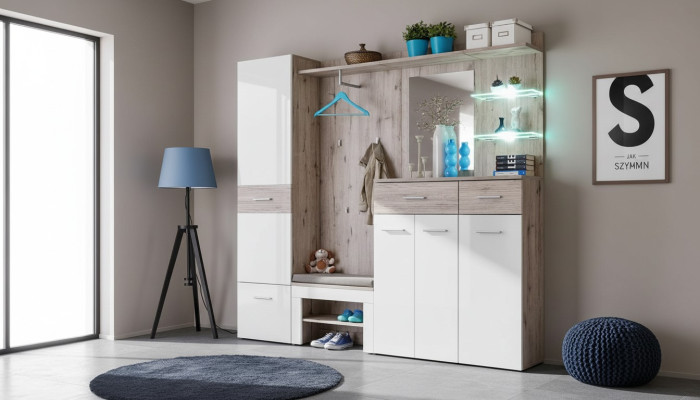 Moderna scarpiera set mobili design armadio legno arredamento