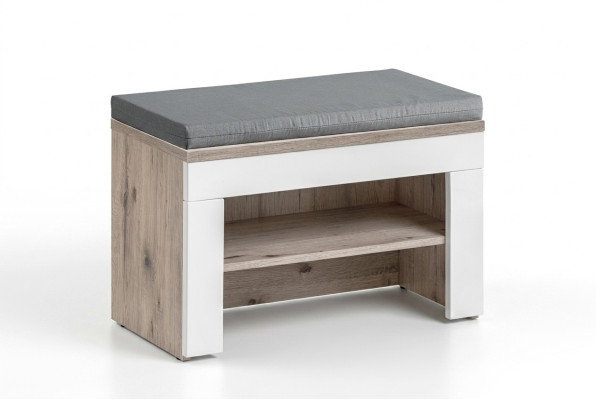 Scarpiera grigia con cuscino Design moderno Nuovi mobili Scarpiera in legno