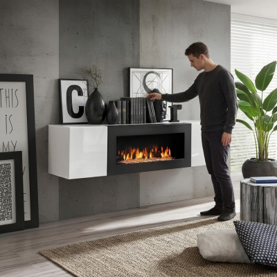 Armadio a muro di lusso con camino mobili da soggiorno armadio a sospensione design arredamento