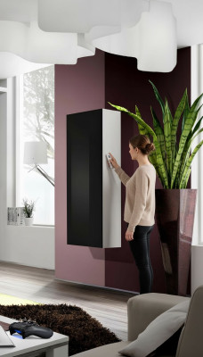 Vetrina sospesa in legno design classico per soggiorno lusso