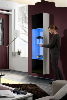 Vetrina in legno sospesa mobili soggiorno design bianco moderno