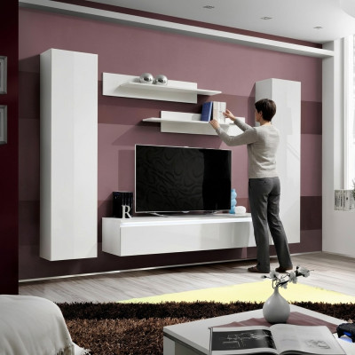 Soggiorno Arredamento completo per il soggiorno Set 5 pezzi Mensole a parete Supporto TV