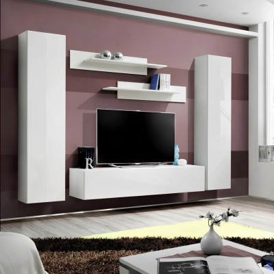 Soggiorno Arredamento completo per il soggiorno Set 5 pezzi Mensole a parete Supporto TV