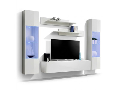 Mobile TV moderno in legno con vetrina sospesa