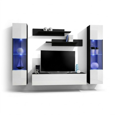 Parete attrezzata in legno per soggiorno mobili supporto TV design moderno mensole