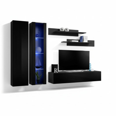 Set di mobili per soggiorno 5 pezzi. Parete attrezzata design mobili moderni supporto TV mensole