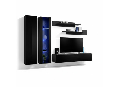 Set di mobili per soggiorno 5 pezzi. Parete attrezzata design mobili moderni supporto TV mensole