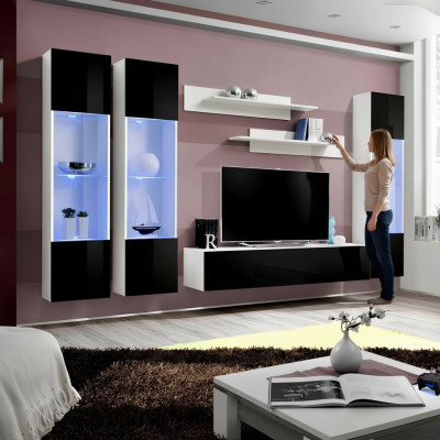 Moderna parete soggiorno TV supporto armadio set 6 pz mensole mobili soggiorno
