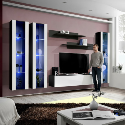Designer soggiorno lusso parete attrezzata vetrina sospesa design moderno arredamento in legno