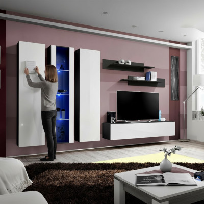 Mobile moderno con vetrina, supporto TV, armadio da parete, scaffali da soggiorno, nuovo
