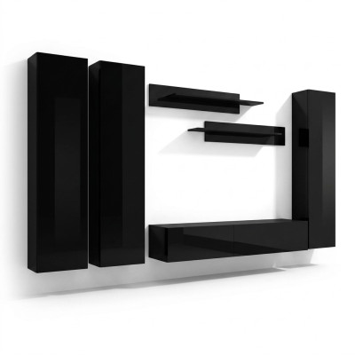 Mobile soggiorno rtv Lowboard legno nero mobili armadio nuovo moderno