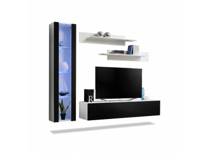 Set di lusso composto da 4 pezzi, arredamento da salotto di design, mobile porta TV, arredamento.