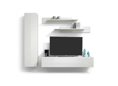 Mobile porta TV bianco, design di arredamento, mobili per soggiorno, scaffali da parete.