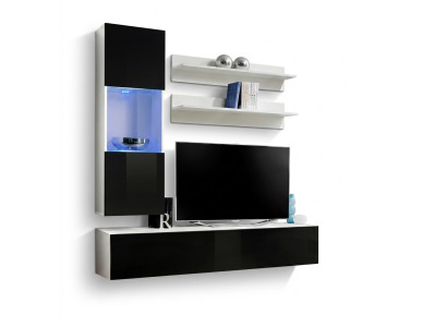 Mobili in legno di lusso, parete attrezzata da designer, set completo di arredamento per soggiorno composto da 4 pezzi.