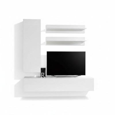 Arredamento di design, armadio da parete in legno bianco di lusso.