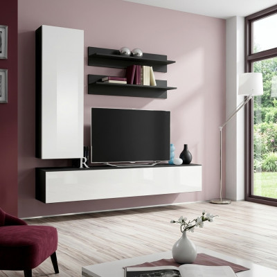 Supporto TV di lusso, mobile TV per soggiorno, mobile basso, mensole da parete di design, parete attrezzata nuova.