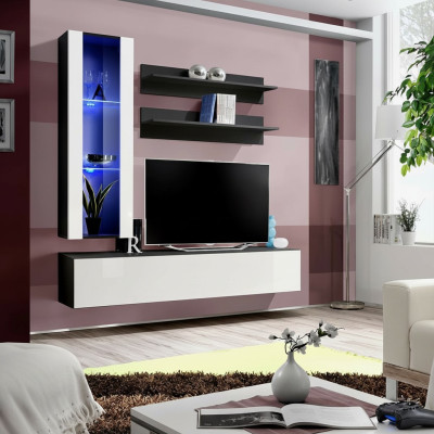 Parete attrezzata soggiorno mensola pensile armadio TV vetrina pensile scaffale in legno mobili nuovi.