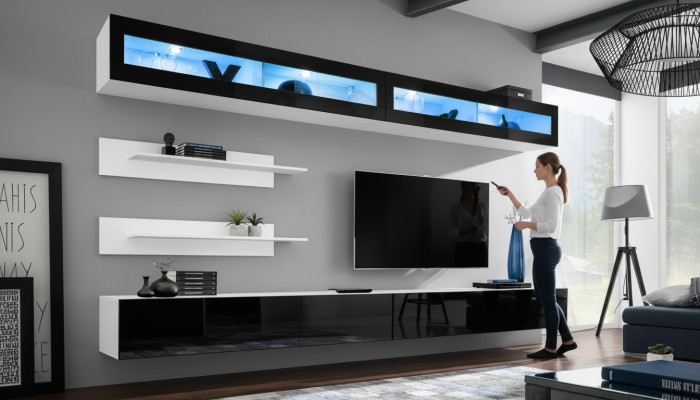 Set parete attrezzata 6 pezzi lussuoso soggiorno TV stand parete mensola design arredamento