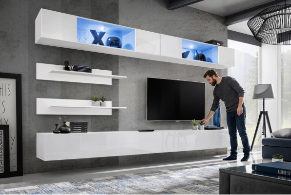 Sistema componibile Modern design in legno per arredamento soggiorno scaffali