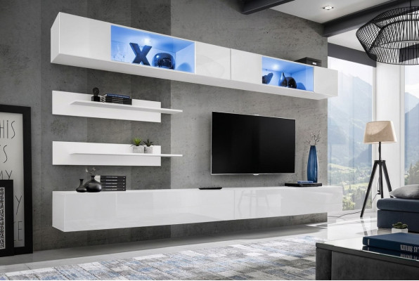 Sistema componibile Modern design in legno per arredamento soggiorno scaffali