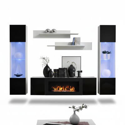 Soggiorno Parete attrezzata Porta TV Scaffale Design di lusso Set 5 pezzi Mobili moderni Nuovo