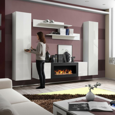 Moderno mobile da soggiorno, arredamento da designer, mensole da parete, vetrina sospesa, credenza nuovo.