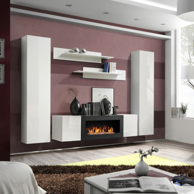 Moderno mobile da soggiorno, arredamento da designer, mensole da parete, vetrina sospesa, credenza nuovo.