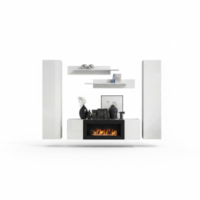 Moderno mobile da soggiorno, arredamento da designer, mensole da parete, vetrina sospesa, credenza nuovo.