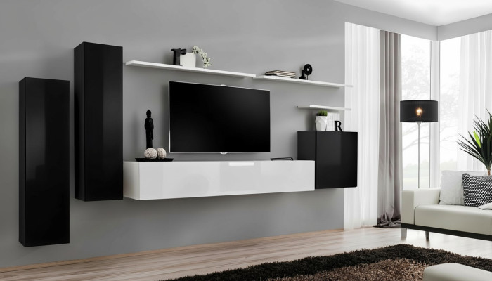Set parete attrezzata 7 pezzi Mobile TV Design di lusso Sideboard da designer Nuovo ripiano per pareti del soggiorno