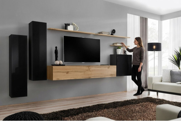 Set di mobili da parete completo 7 pezzi soggiorno lusso arredo moderno