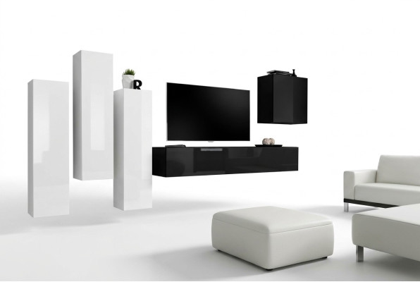 Composizione lussuosa di armadietti da soggiorno, mobile TV moderno, mobili in legno, design.
