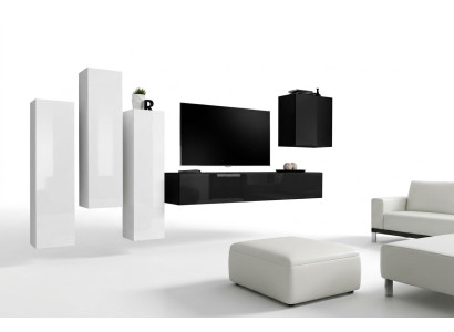 Composizione lussuosa di armadietti da soggiorno, mobile TV moderno, mobili in legno, design.