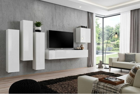 Soggiorno Set di lusso in bianco armadio parete in legno mobile tv stand