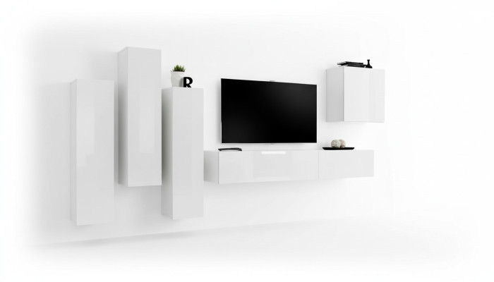 Soggiorno Set di lusso in bianco armadio parete in legno mobile tv stand